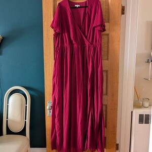 Elegant Burgundy Women's Dress